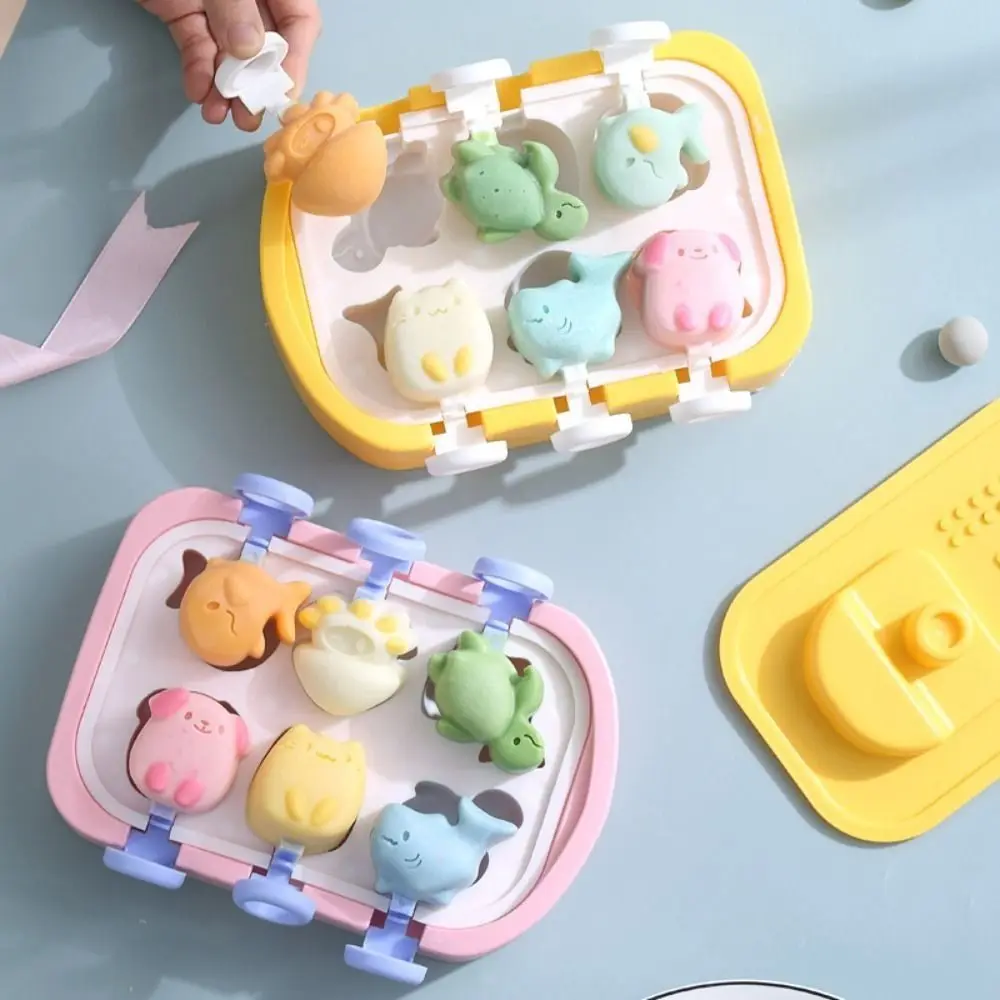 

Funny Silicone Ice Cream Mold Boat Shape 6-hole Ice Cube Tray Reusable Easy Release Ice-making Box Summer