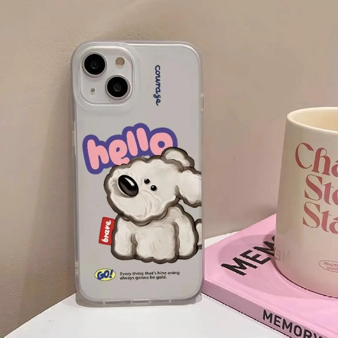 SEIRASSIM cute cartoon dog phone case for iphone 15 pro max 14 plus 13 11 12 silicone cover for iphone xr xs x 7 8 se2020 bumper