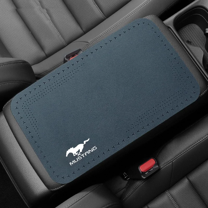 Car Logo Armrest Cushion Increase Pad Arm rest Mat Center Elbow Support Middle Protective Butt Sleeve For Ford Mustang GT SHELBY