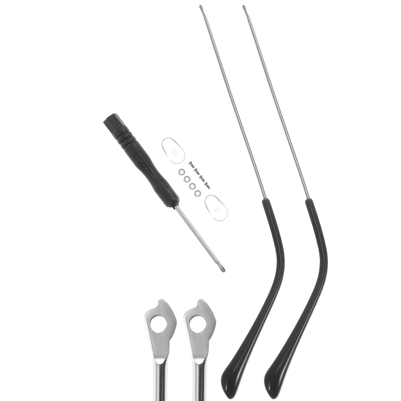 1 par universal liga óculos quadro templos substituição antiderrapante confortável apto para óculos de sol kit reparo braços metal