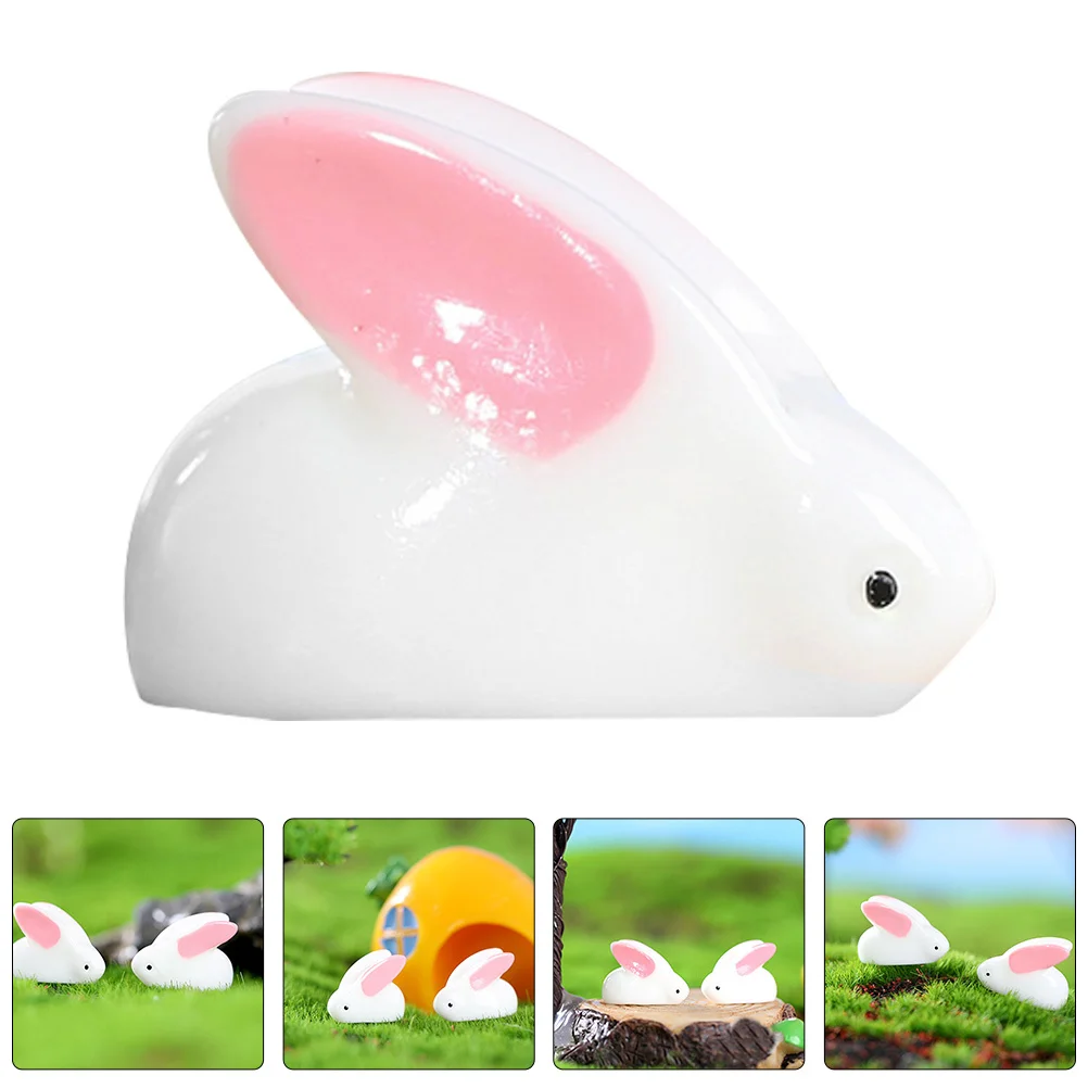 

25pcs Miniature Resin Bunny Miniature Animal Adornment For Micro Landscape Garden Decor Desktop Ornament Animal Statues