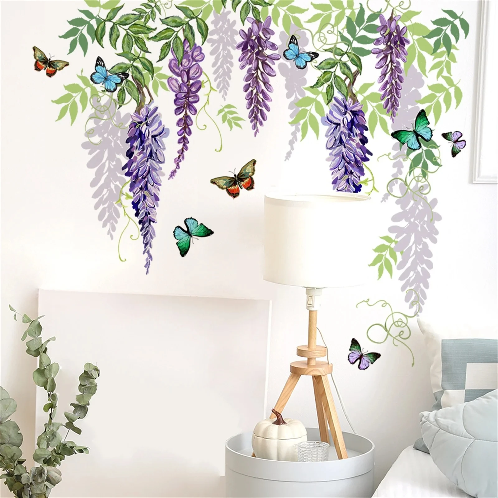 สติ๊กเกอร์ติดผนังลายดอกวิสทีเร - Baby Nursery Plants บทวิจารณ์และราคา