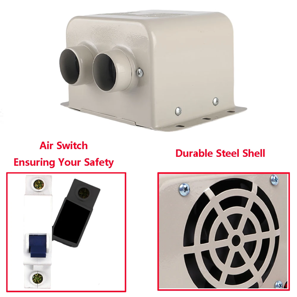 12V/24V 800W/600W Portable Car Heater Kit High Power Double Outlet Fast Heating Defrosting for Automobile Windscreen Winter