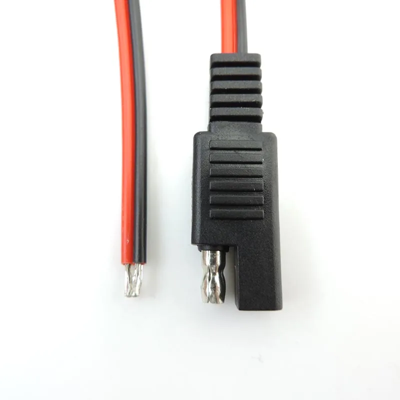 2pcs DIY Fêmea SAE Fio 10A Poder Automotivo Cabo de Extensão 30cm 18AWG 2Pin com Cabo Conector SAE 30cm