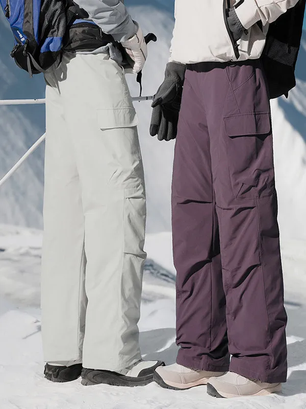 

90 Du down Winter Outdoor Men's Snow Pants Couples Sle Windproof Warm Workwear Trousers Straight Leg Long Casual Faion