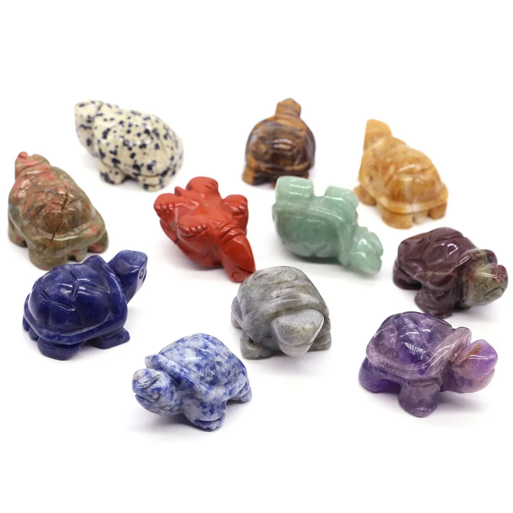 Miniature Tortoise Statue Chinese Lucky Feng Shui Ornament for Home Office Desk Decoration Crystal Turtle Figurine Home Decor