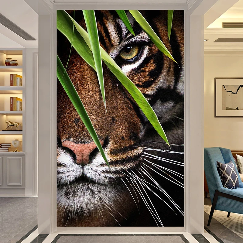 Nach 3D Foto Tapete Tiger Poster Wand Malerei Wohnzimmer Eingang Schlafzimmer Hintergrund Wand Kunst Tier Wandbild Wand Abdeckt