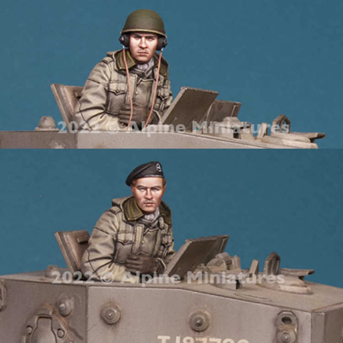 1/35 resin soldier model GK British Tank Commander (2 figures) Unassembled and unpainted DIY kit  905R