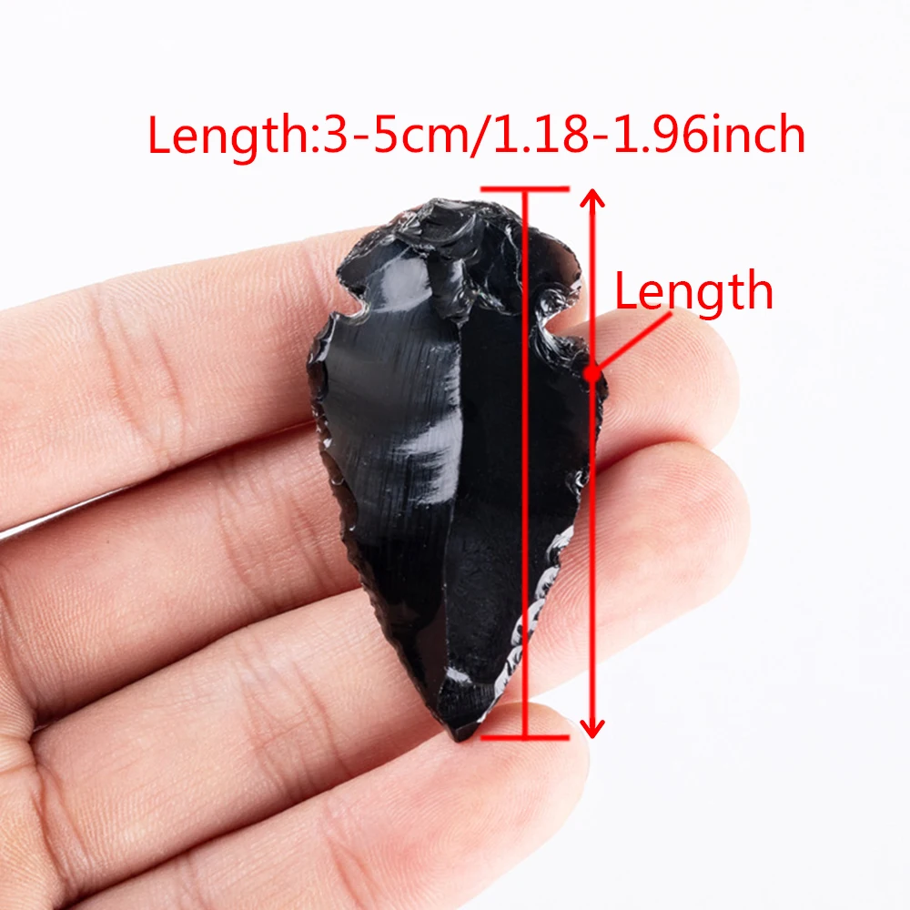 حجر السج الطبيعي شكل السهم الريكي شفاء حجر الطاقة محظوظ سحر الأحجار الكريمة السهم DIY بها بنفسك مواد الديكور الحرف الكريستال الأسود #2