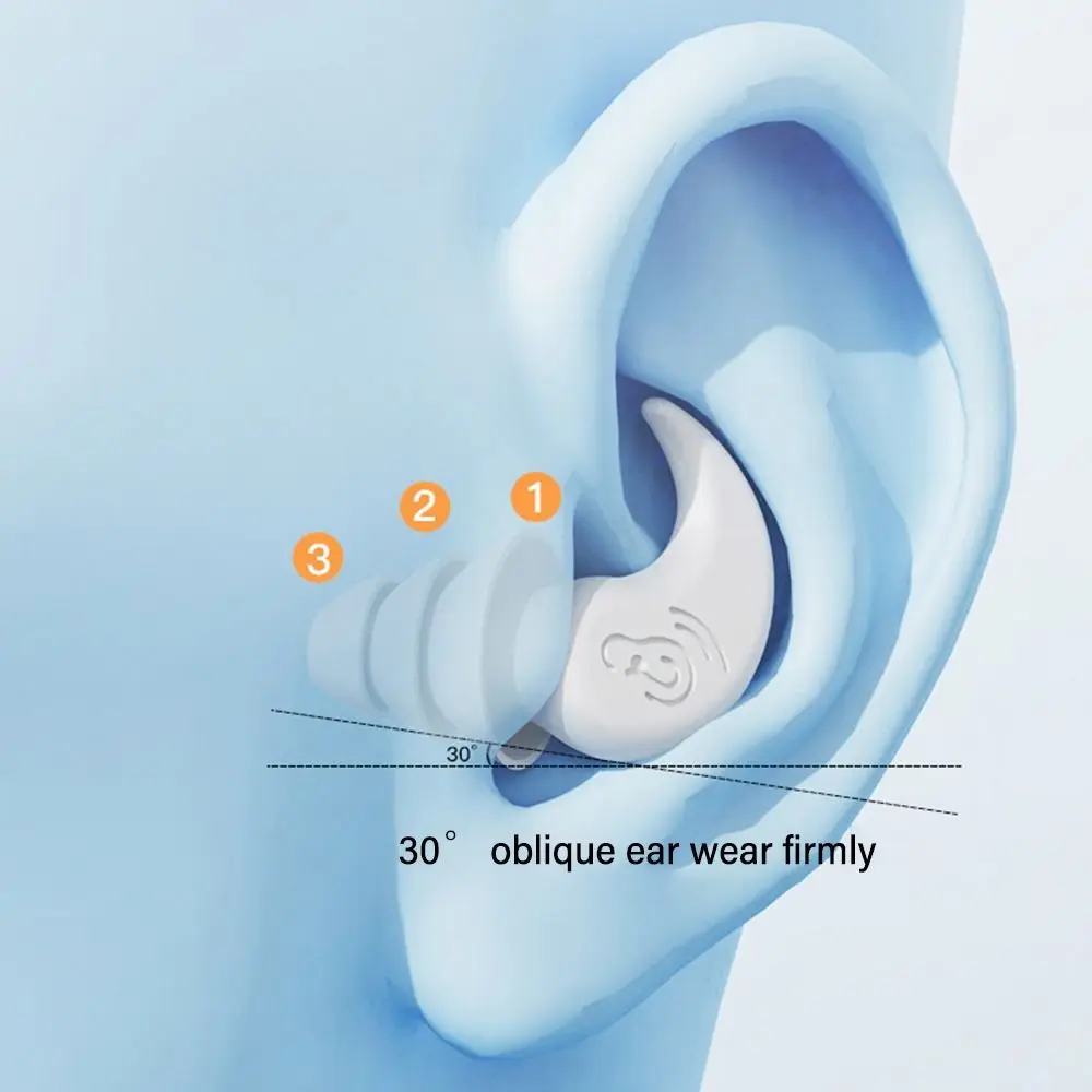 부드러운 실리콘 소음 방지 귀마개, 여러 가지 빛깔의 방진 소음 감소, 수면 귀마개, 남녀 공용 방수 수영 귀마개