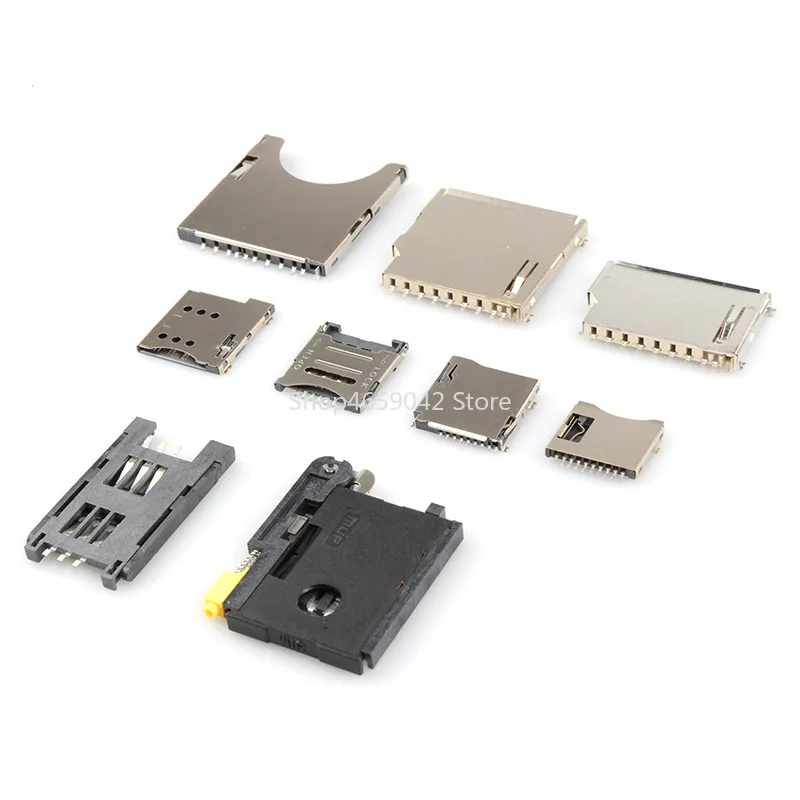 5pcs SD/Mini/TF/SIM/Micro Card Holder Card Slot Card Holder Mobile Phone Memory Card Holder with Self-Elastic Long/Short Body