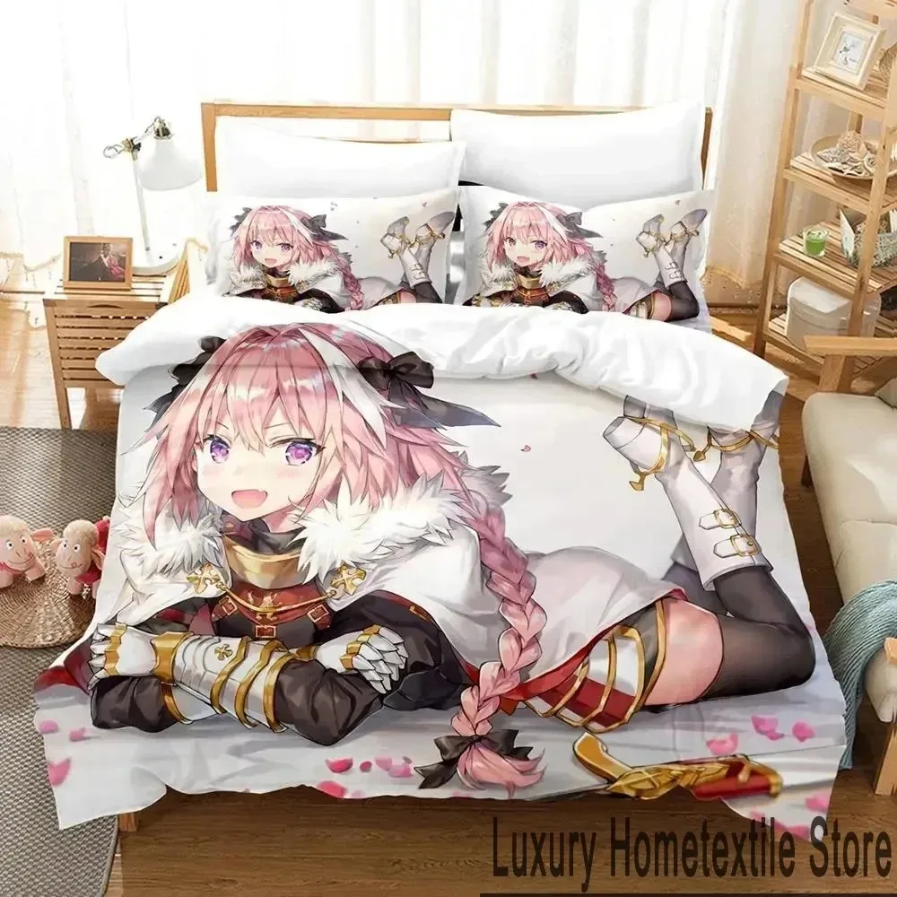 

3D Print Fate Apocrypha Astolfo Anime Bedding Set Boys Girls Twin Queen King Size Duvet Cover Pillowcase Bed boys Adult