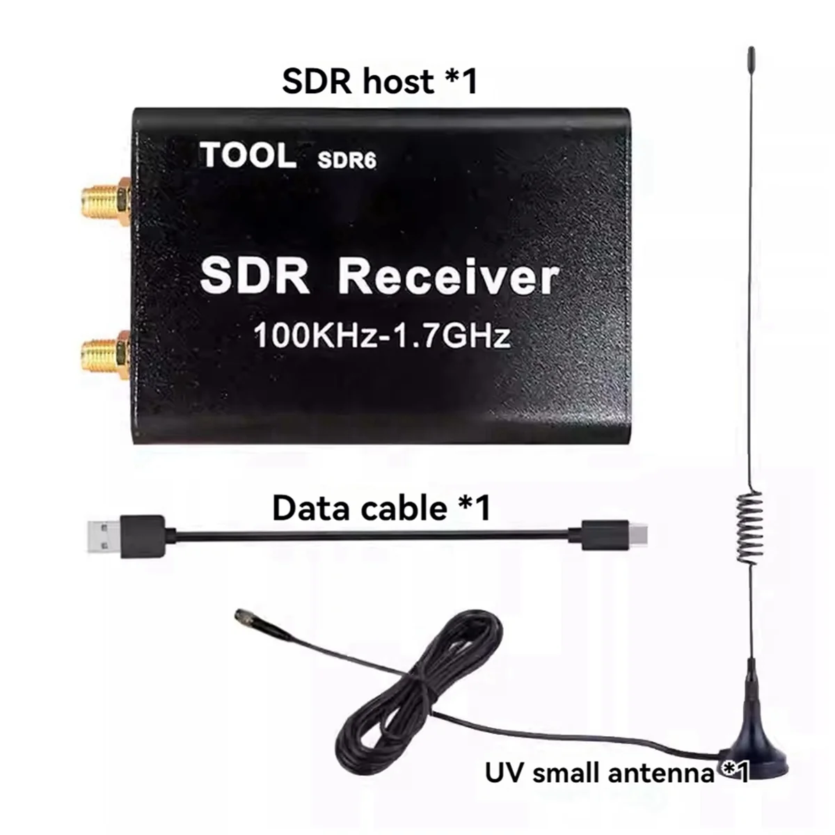 HOT SDR6 RTL-SDR Receiver 100KHz-1.7GHz SDR Software Signal Receiver Radio Aviation Shortwave Wideband RTL2832U+R820T