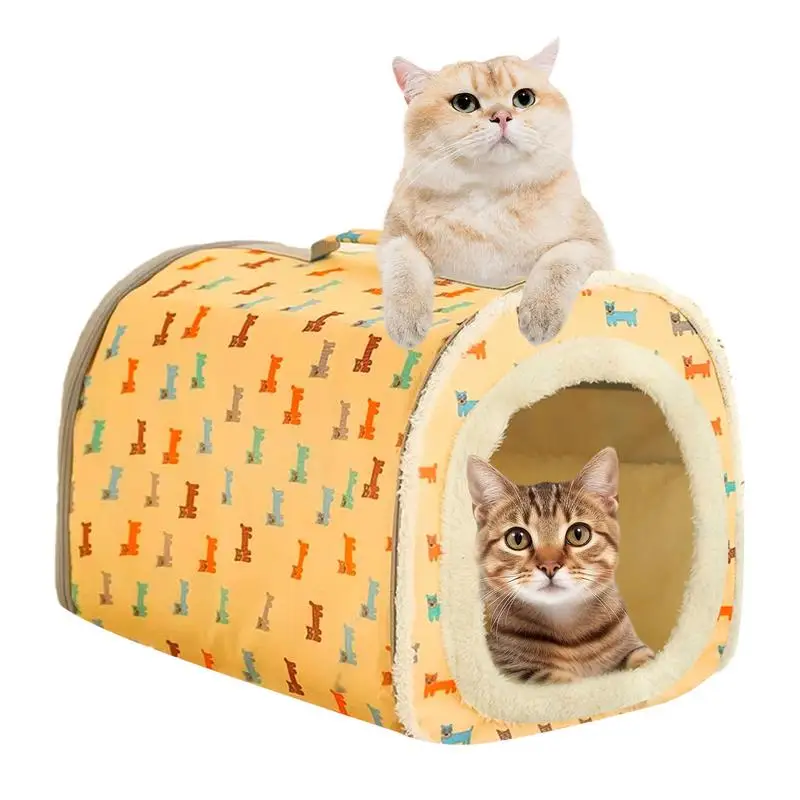 Pet Tent Bed Removable Cat Hut Accessories Clamshell For Kitten And Puppy Small Kennel Washable Semi-Enclosed Outdoor Cattery