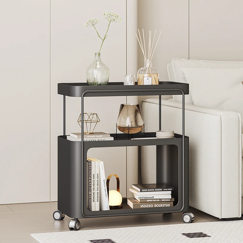 

Side table movable coffee table rack with wheels modern simple living room coffee Italian minimalist sofa tea table recomm