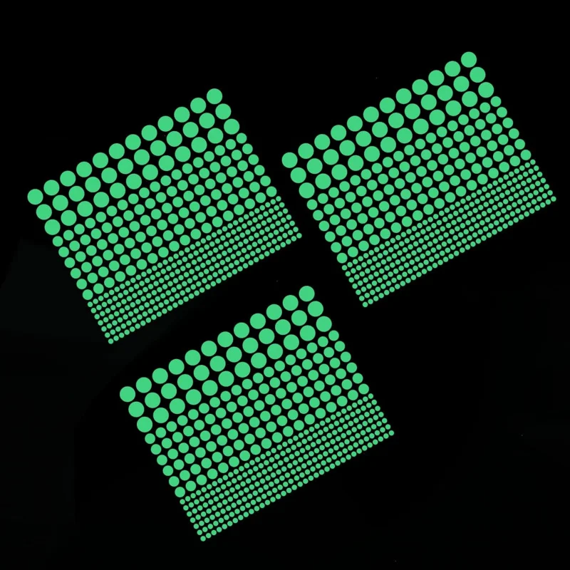 3 Sheet 1221 PCS Glow in Dark Stickers, Removable Luminous Ceiling Surface Film , in Wall Decals Adhes
