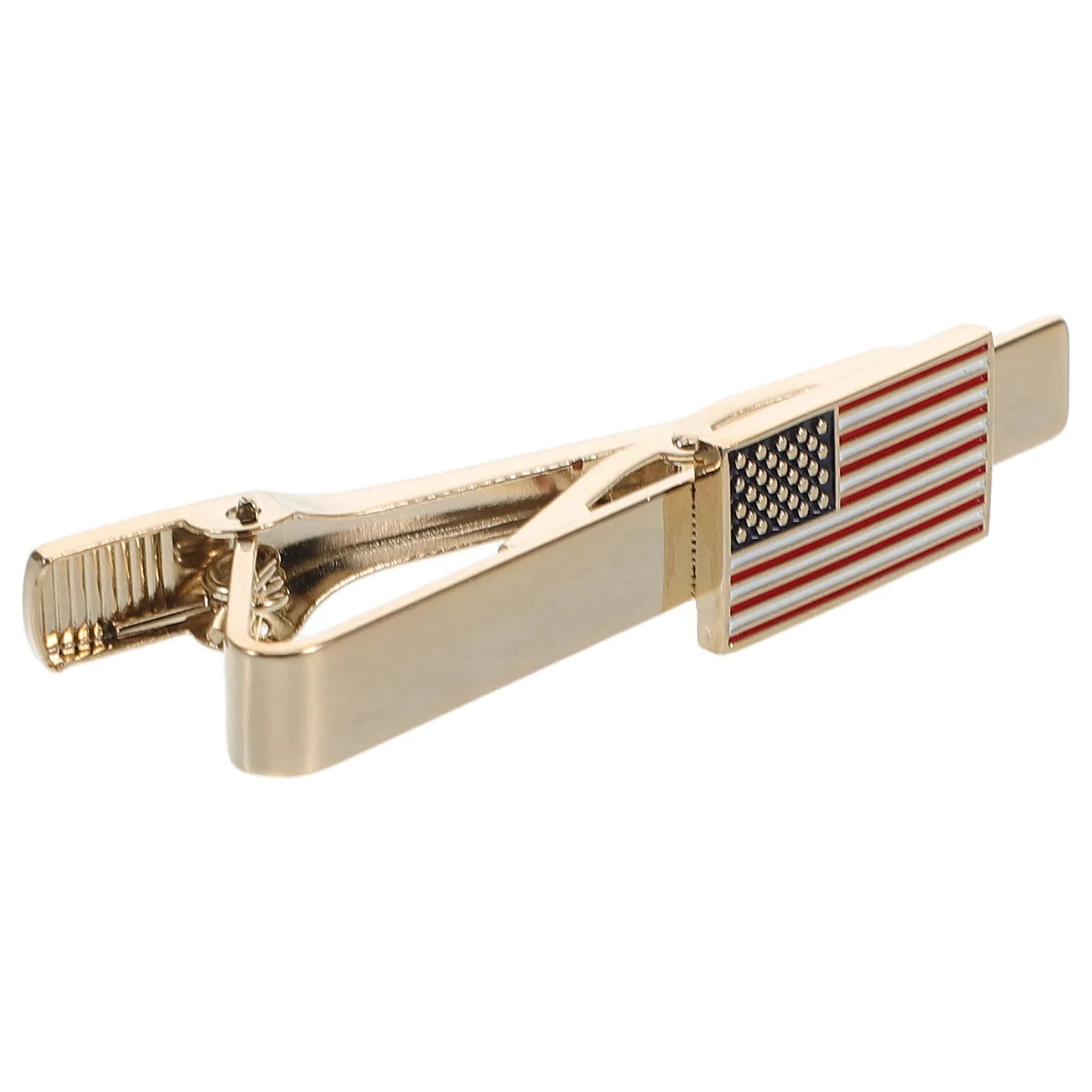 

Flag Tie Clip Men's Pinch Clips for Suit Stars Stripes Wedding Bars Man