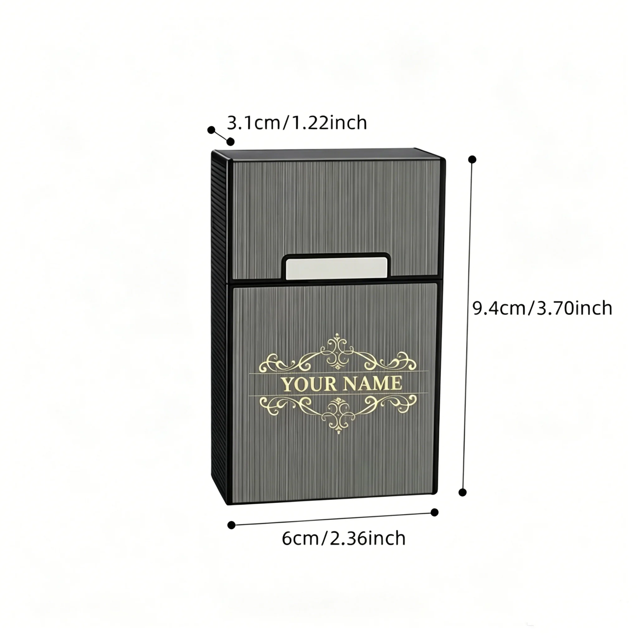 Custom Laser Engraved Vintage European Border Cigarette Case, Personalized Name Number Letter Engraving, Ideal Gift for Men