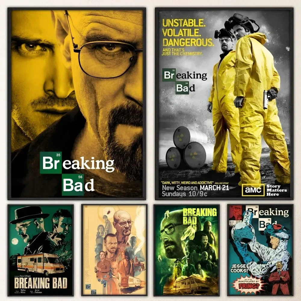 Póster de película Breaking Bad, pegatina de pared elegante para sala de estar, Bar, pintura decorativa Vintage media