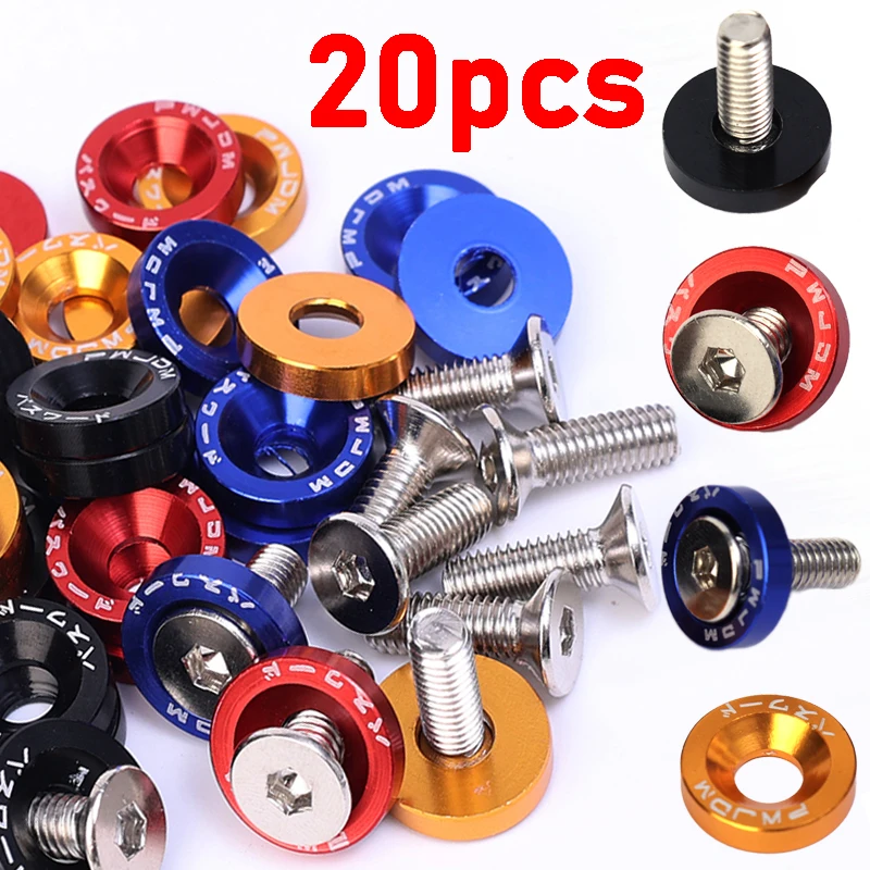 Car Conversion Gasket Concave Recessed Screw Set Fender Washer Bolt Sets Modification Washers Screws Mudguard Bumper Engine