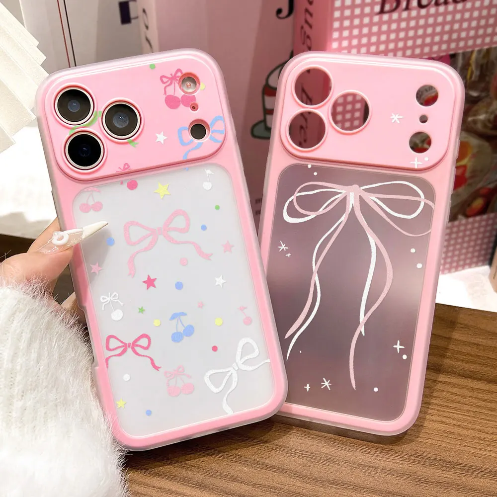 Sofort verwandelbare Handyhülle für iPhone 17 Pro Max 16 15 14 13 17promax – Schutzhülle mit Schleifenknoten-Design und Bemalung