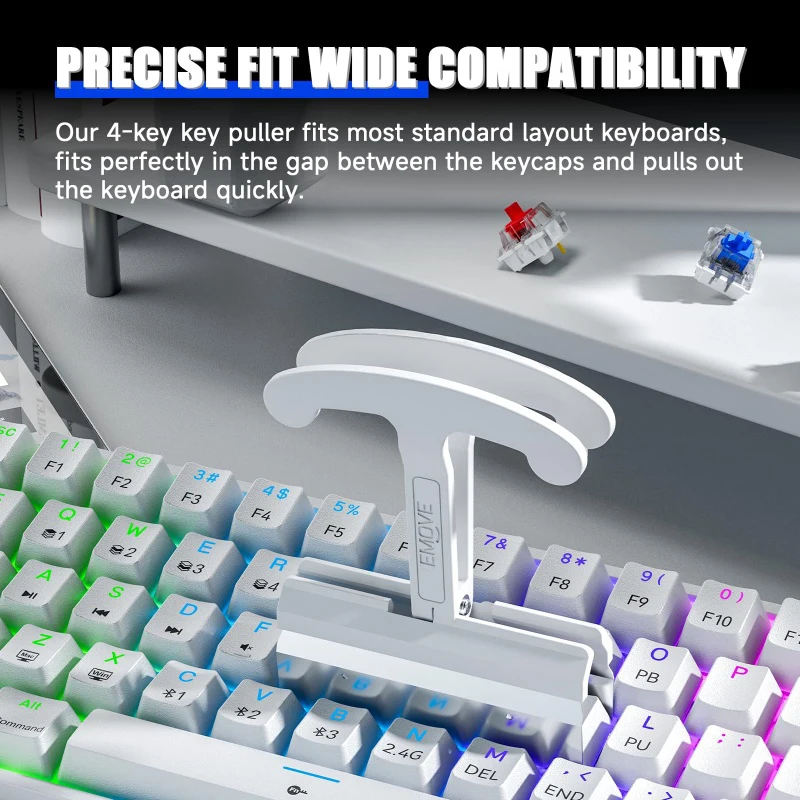 Universal Keycaps Remover Tool Plastic Key Puller for Mechanical Keyboard Cleaning Keys Switch Puller for Keycaps Removal Tool