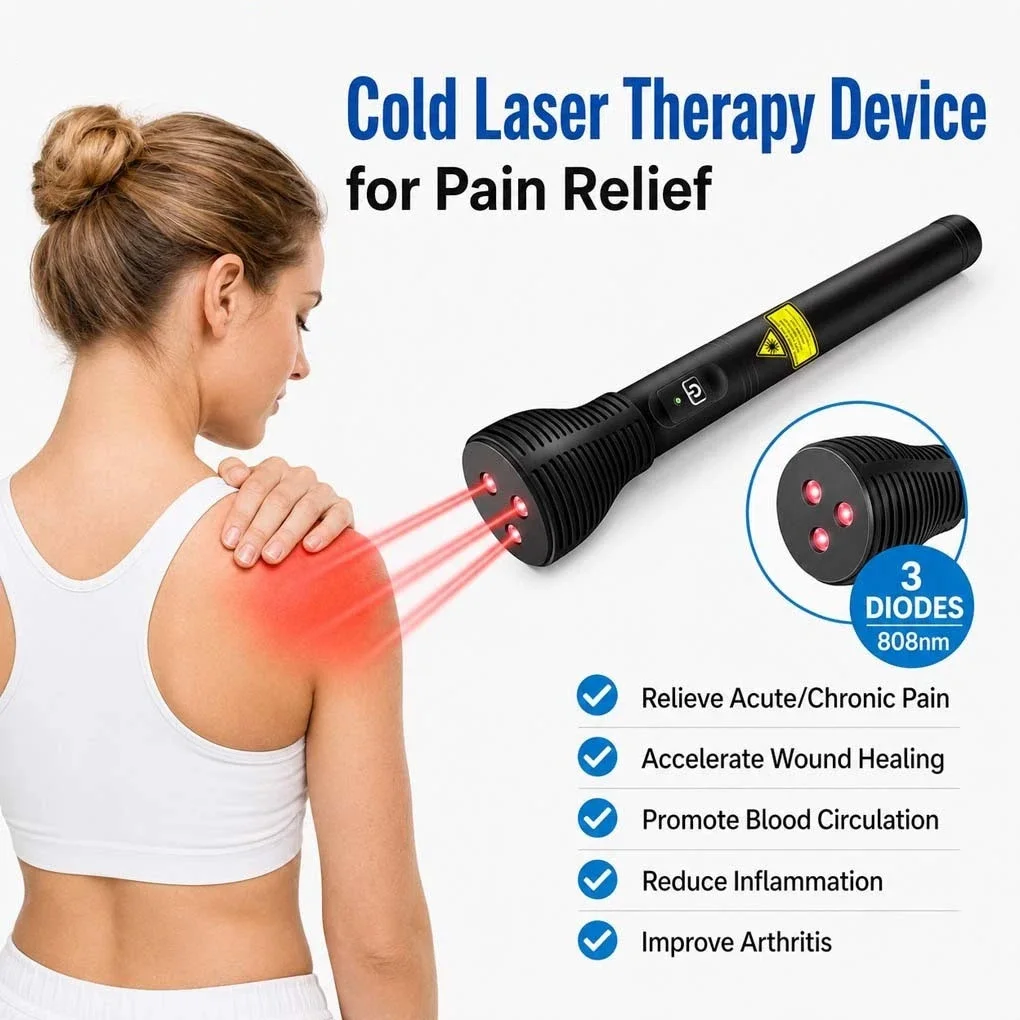3000mW Laser Pain Therapy Device 808nm Infrared Cold Laser Pen for Physiotherapy Sciatica Joint Muscle Massager 3pcs Diodes
