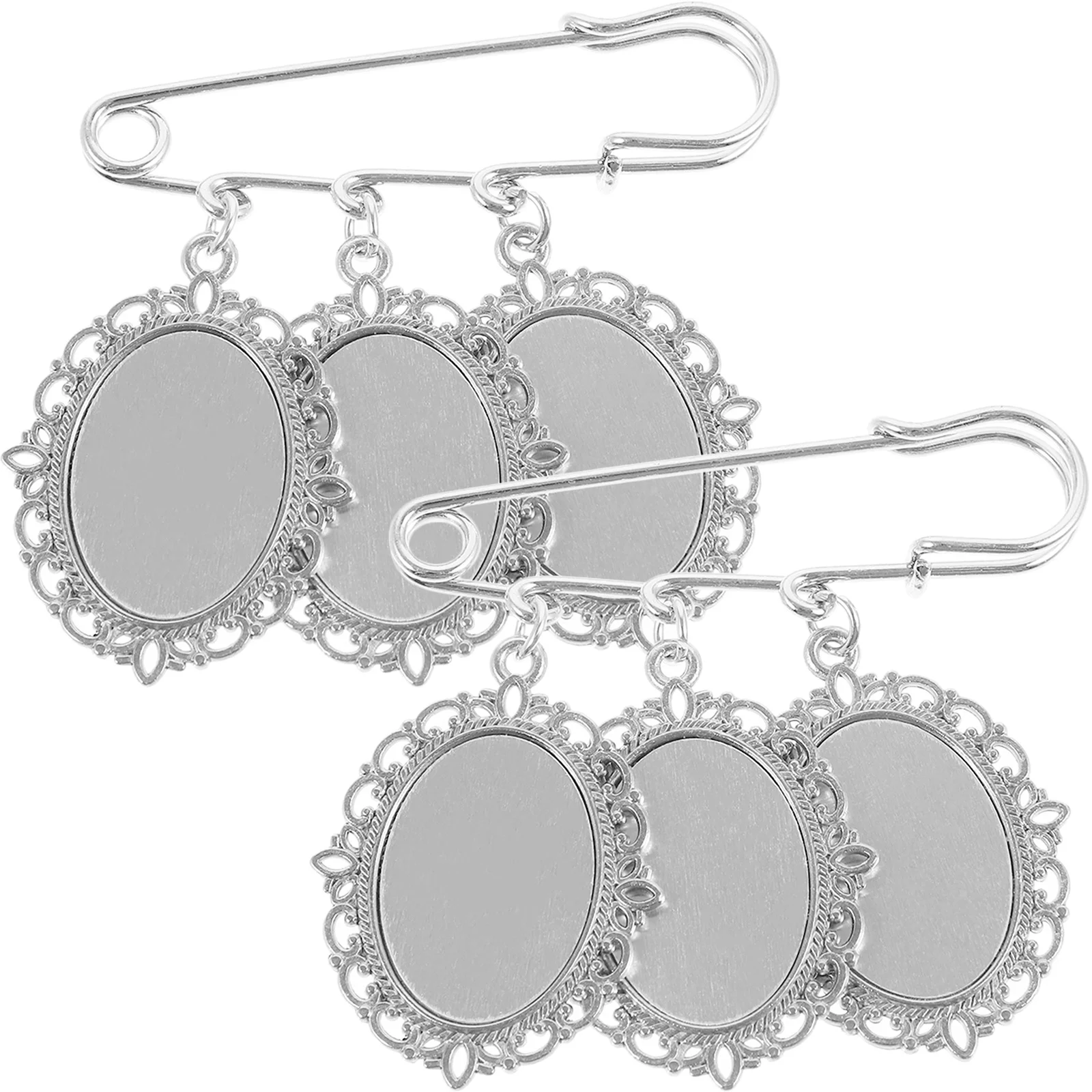 2 قطعة نقل الحرارة الطباعة بروش دبابيس قلادة فارغة الحافة دبابيس DIY إطار صور التلبيب دبوس الديكور هدية مجموعة #4