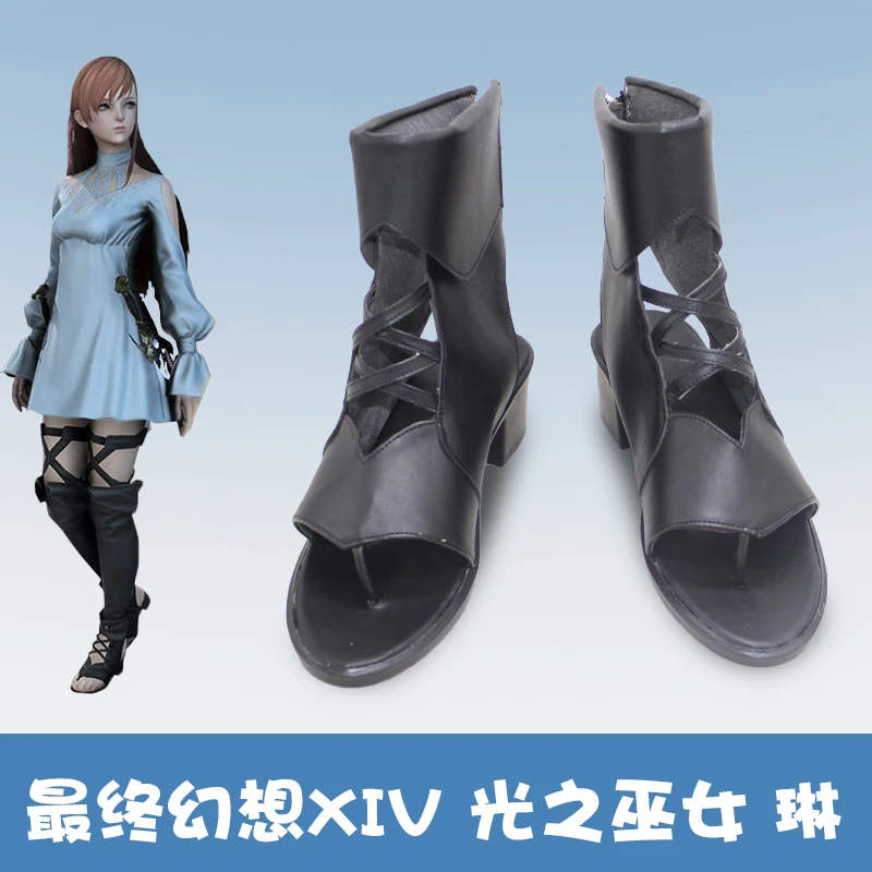 FINAL FANTASY XIV Ryne Minfilia Cosplay Shoes Costume Game Ryne Cute Gothic Dress FF14 Ryne Dress Women Fancy Suit Boots