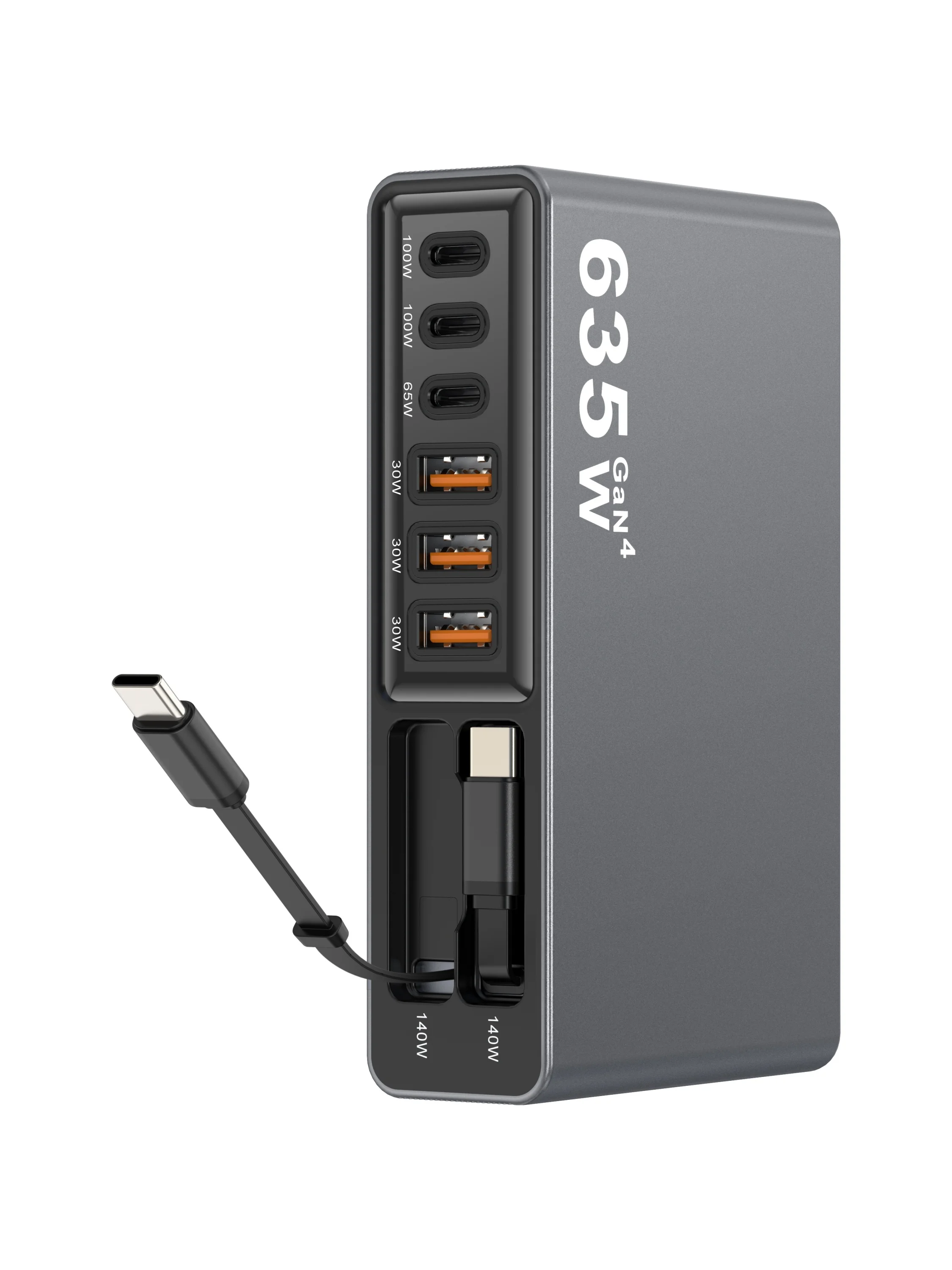 nouvelle-station-de-charge-multiport-gan4-635w-chargeur-de-bureau-usb-c-haute-puissance-avec-cables-integres-pour-telephones-et-appareils-de-jeu