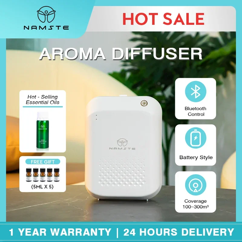 

300m³ NAMSTE Battery Aroma Diffuser Room Aromatherapy Air Freshener Home Air Flavoring for Bathroom Elevator Bluetooth Control