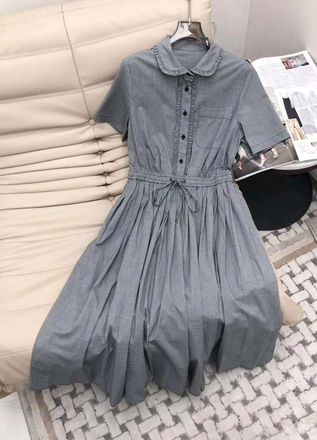 Denim Dress Lapel Design Fashionable Elegant Slim Slimming Casual All-Matching 2023 summer women's new hot