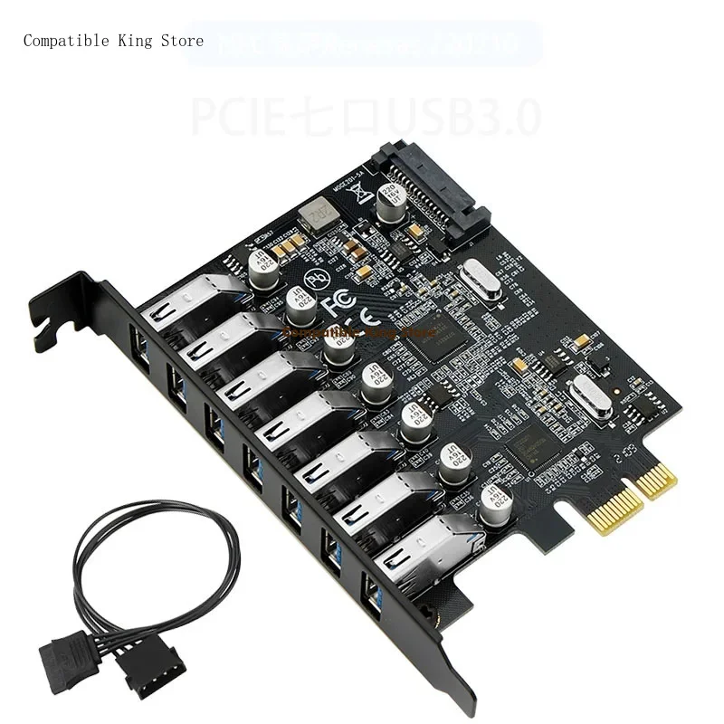 d PCI-E to USB 3.0 Adapter Card Expansion Card for Desktop PC Host Card for Windows 10/8/7/XP/Linux