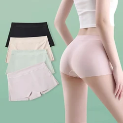 Seamless Safety Short Pants Women Panties Traceless Nylon Girls Emptied Boyshorts Boxers Ice Silk Anti Friction Skirt Shorts