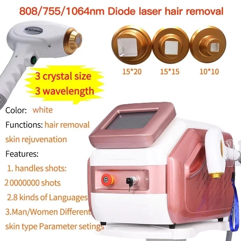 

3 Wavelengths Permanent Portable 808nm Diode Laser Hair Removal Ice Alexandrite Diodo Depilacion Diode Laser Hair Removal