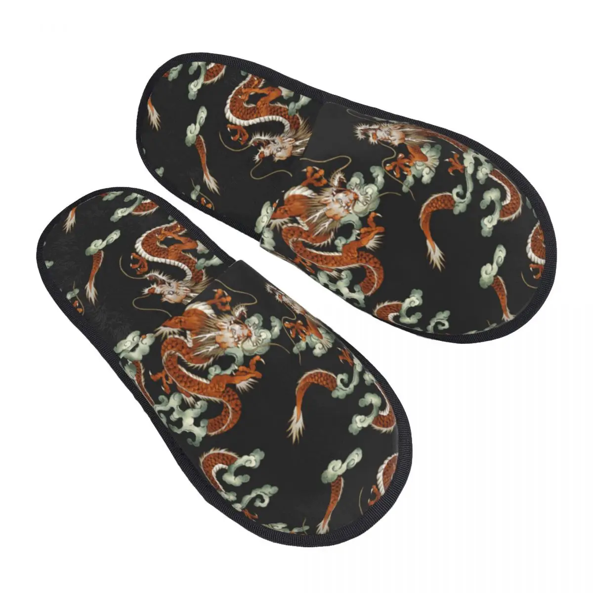 

Японские тапочки дракона для женщин и мужчин, пушистые зимние теплые тапочки, домашние тапочки