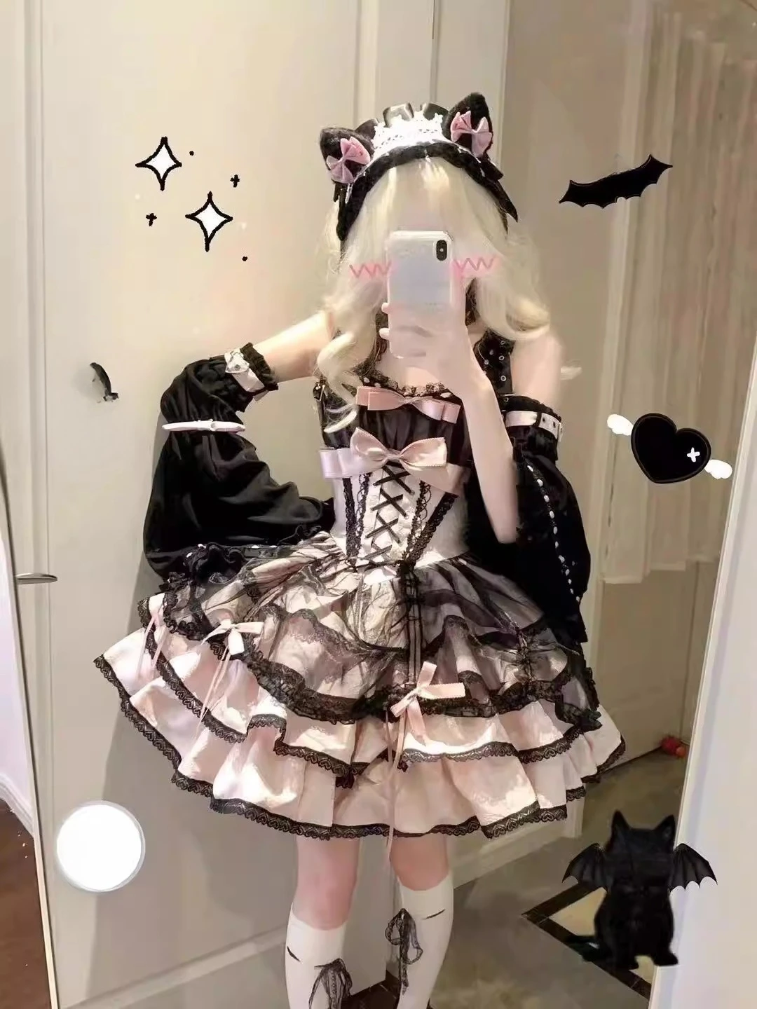 

Cosplay Kawaii Y2k Vintage Japanese Lolita Strap Dress Women Sleeveless Bow Decor Outfits Evening Party Casual Sweet Fashion