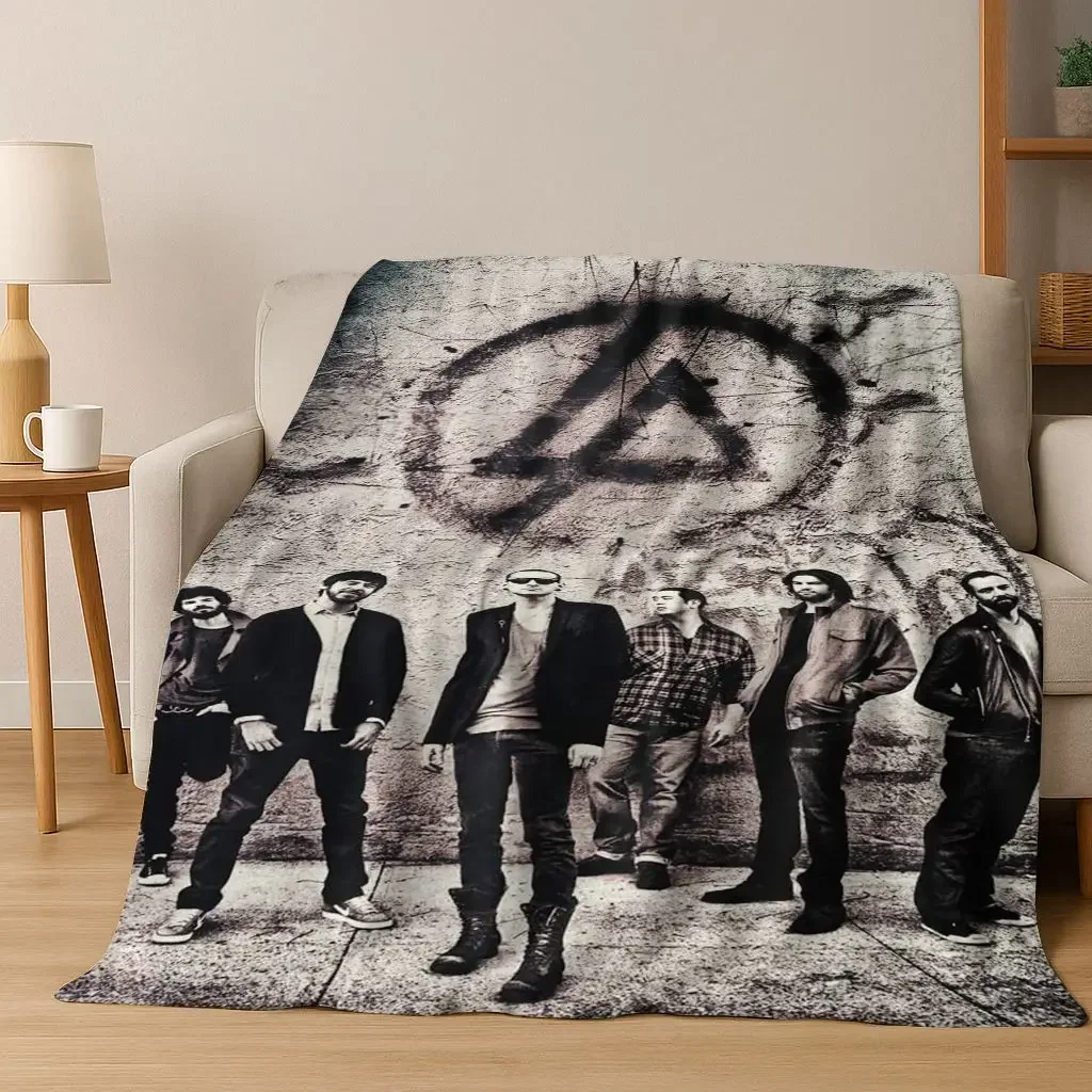 Classic L-Linkin Park Sign Rock Band Art Flannel Blanket,Cozy Soft Throw Blanket for Home Bedroom Bed Sofa Picnic Cover Gift Kid