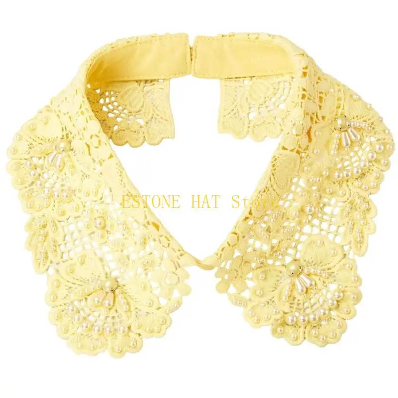 49MF Classical Victorian Embroidered False Collar For Blouses And Evening Dresses Decoration Embroidered Lace Neckline
