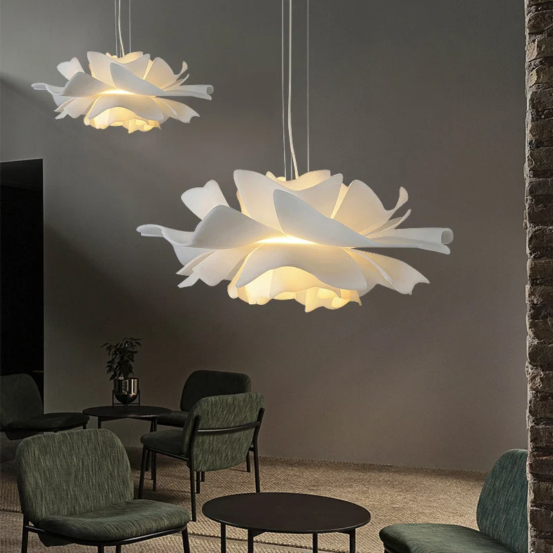 Plafonnier LED en Acrylique Blanc en Forme de Fleur, Luminaire Décoratif de Plafond, Design Nordique, Idéal pour un Salon, une Chambre à Coucher, une Salle à Manger ou une Cuisine