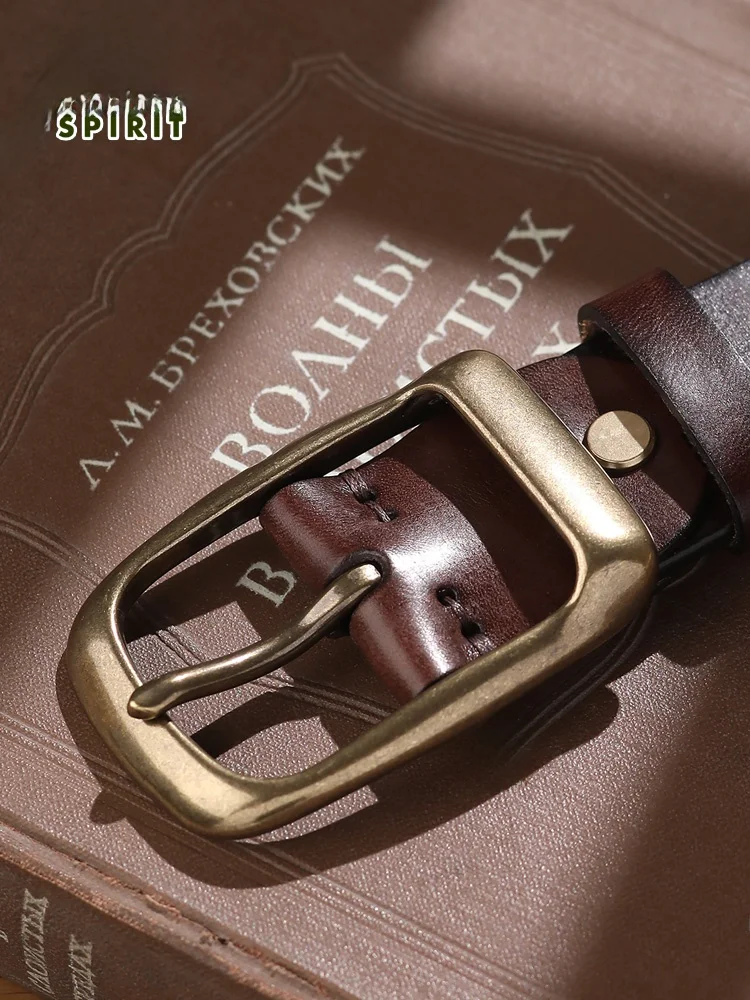 belt-men's-buckle-genuine-leather-youth-casual-mid-aged-pants-belt-trendy-top-layer-cowhide-copper-buckle-retro-waist-belt