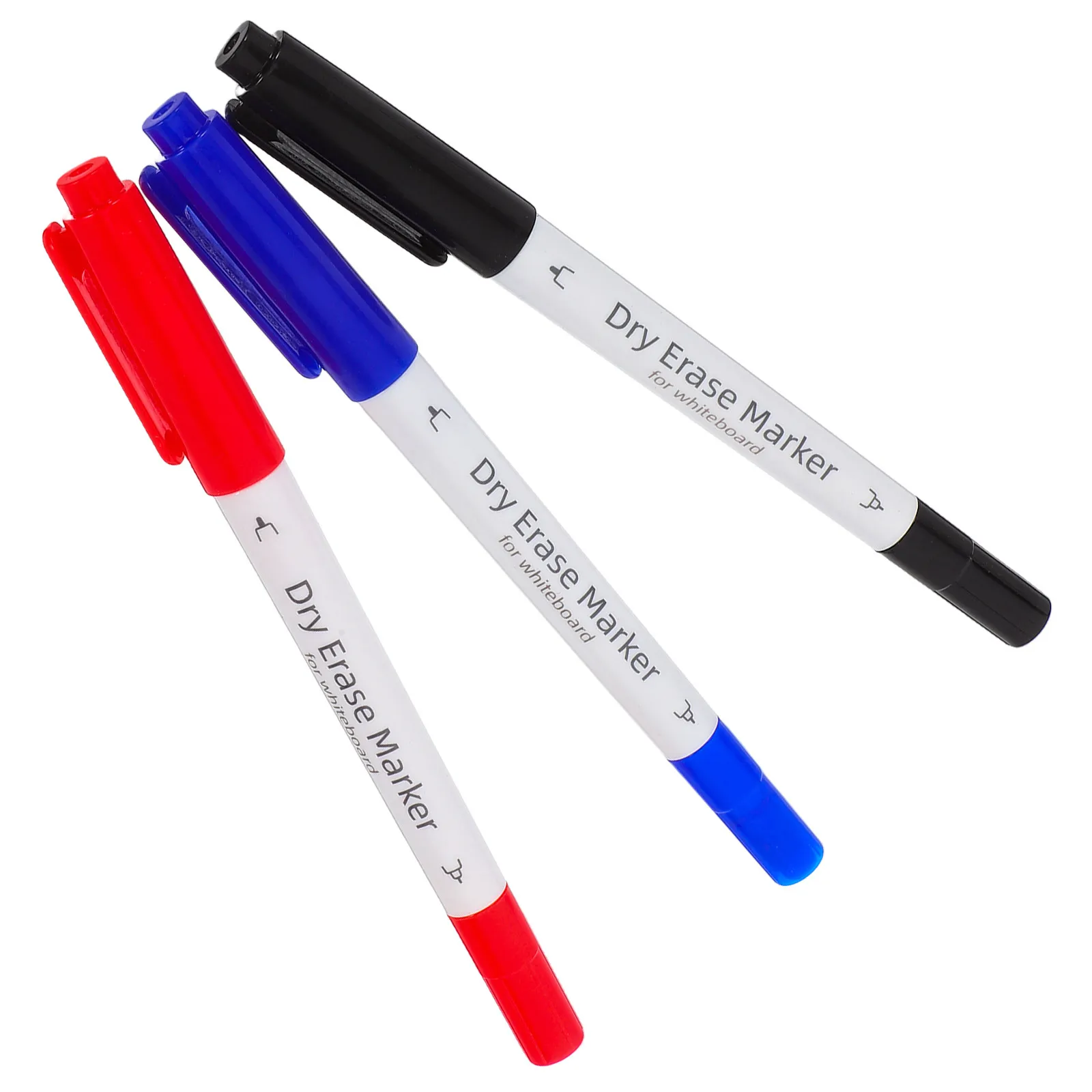 3Pcs Dual Tip Erasable Whiteboard Markers Smooth Ink Flow Easy Erase Versatile for School Office Board Glass Surface