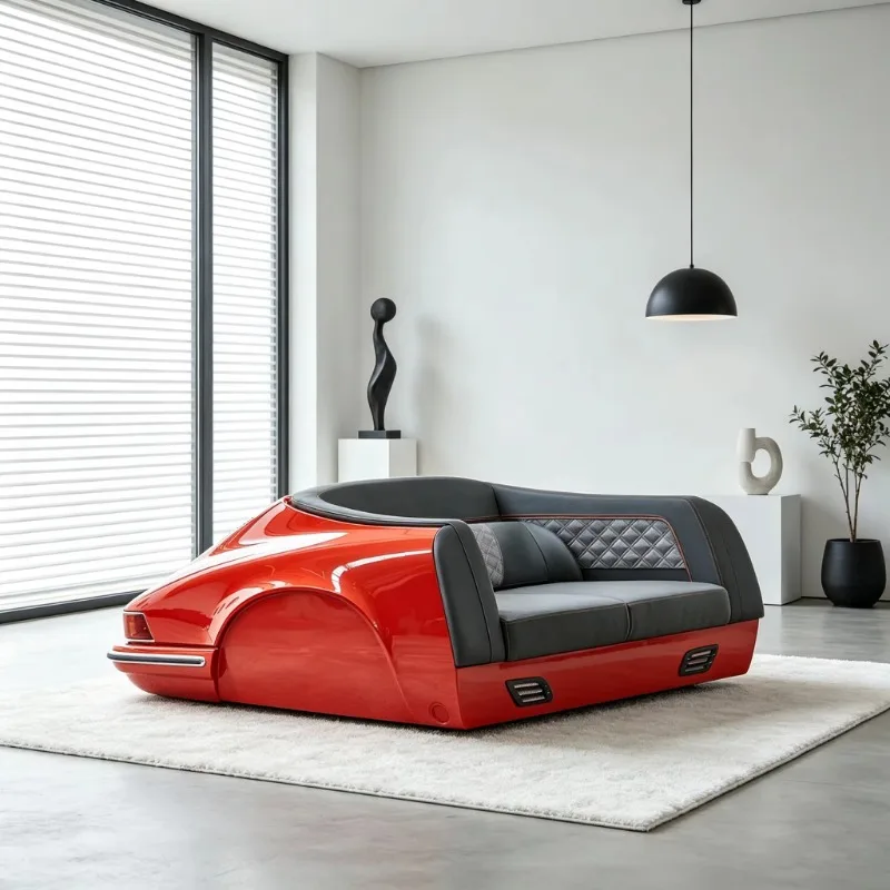 Fiberglass frame car-shaped sofa creative sports car design leather