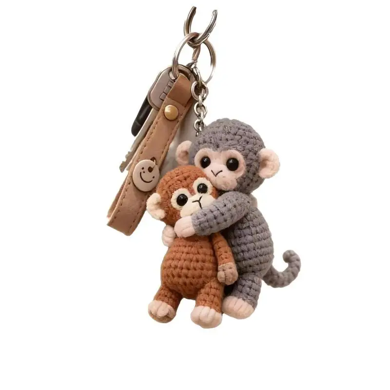 New Crochet Punch Monkey Keychain, Emotional Support Punch Monkey Keychain, For Backpack Purse Keys