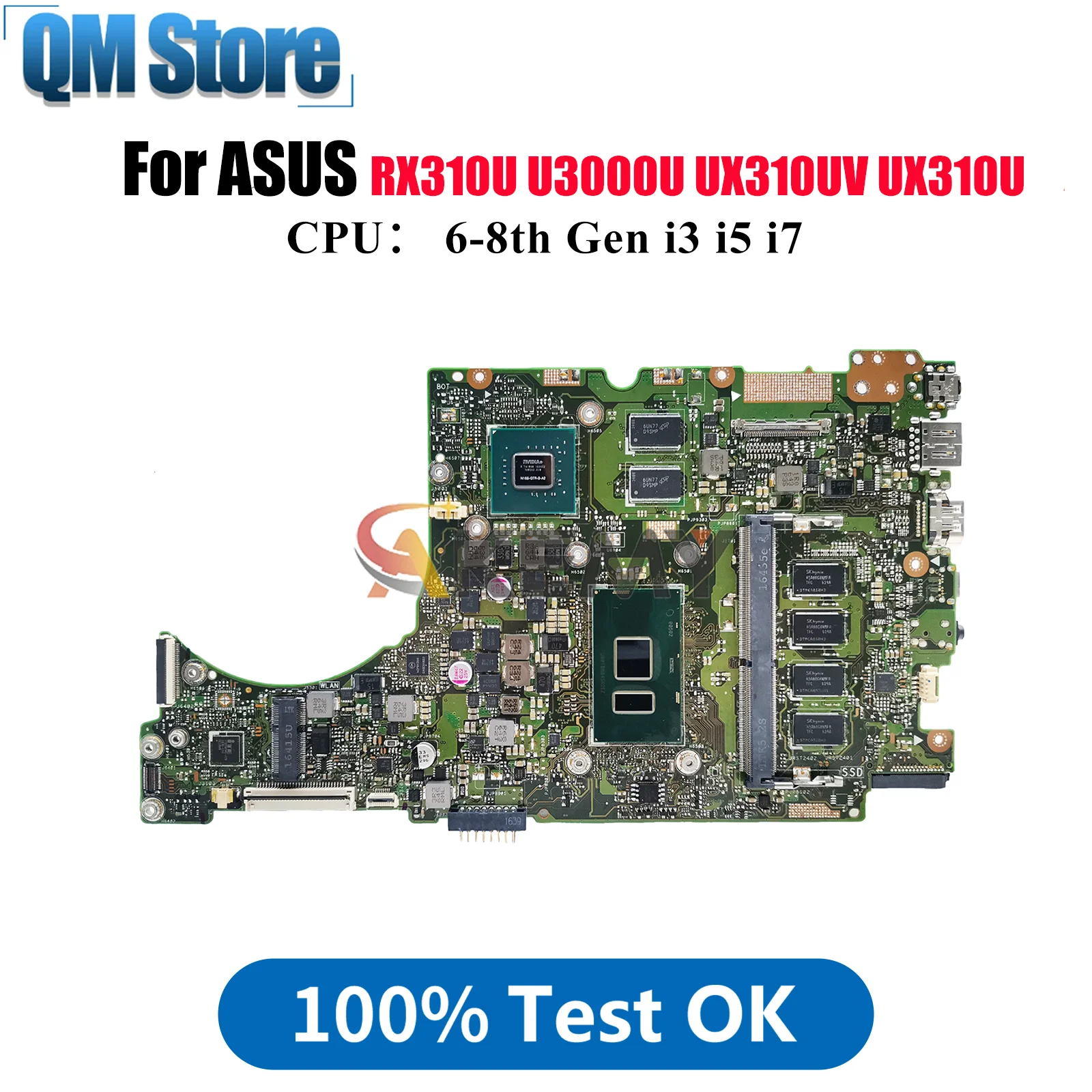 

Материнская плата UX310UV для ноутбука ASUS UX310UV U3000U RX310U UX310UFR UX310UQR UX310UQ UX310UQK UX310U с процессором i3 i5 i7