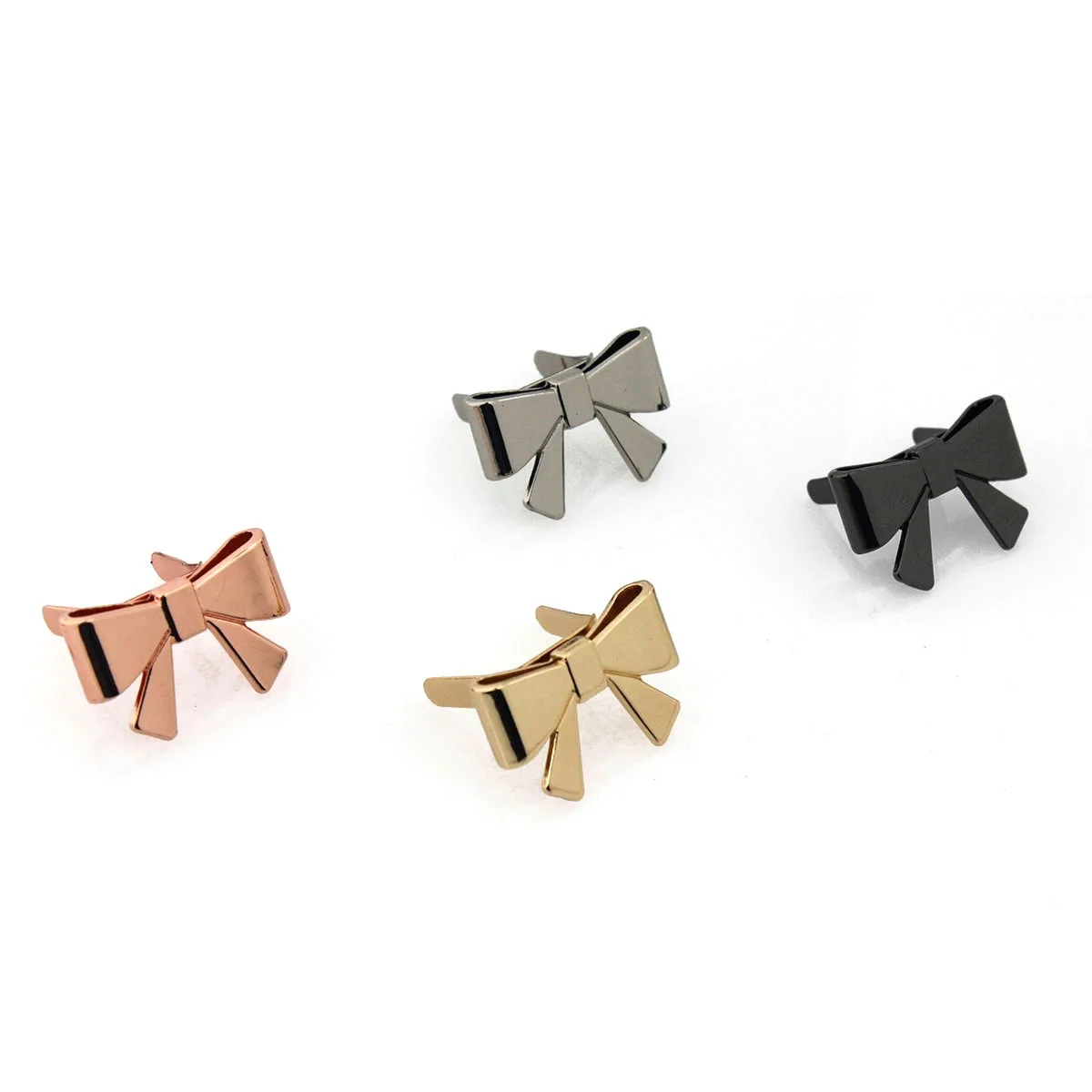 2pcs Metal Bowknot Buckle Fashion Durable Shoes Clip Clasp for DIY Handbag Bag Garments Hardware Closure Bag Parts Accessories