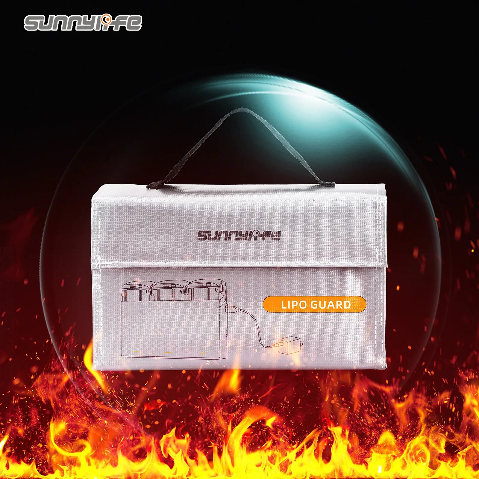 Sunnylife Mini 4K/AVATA2 Battery Explosion Proof Bag Battery Manager Lithium Charging Protection Flame Retardant Bag