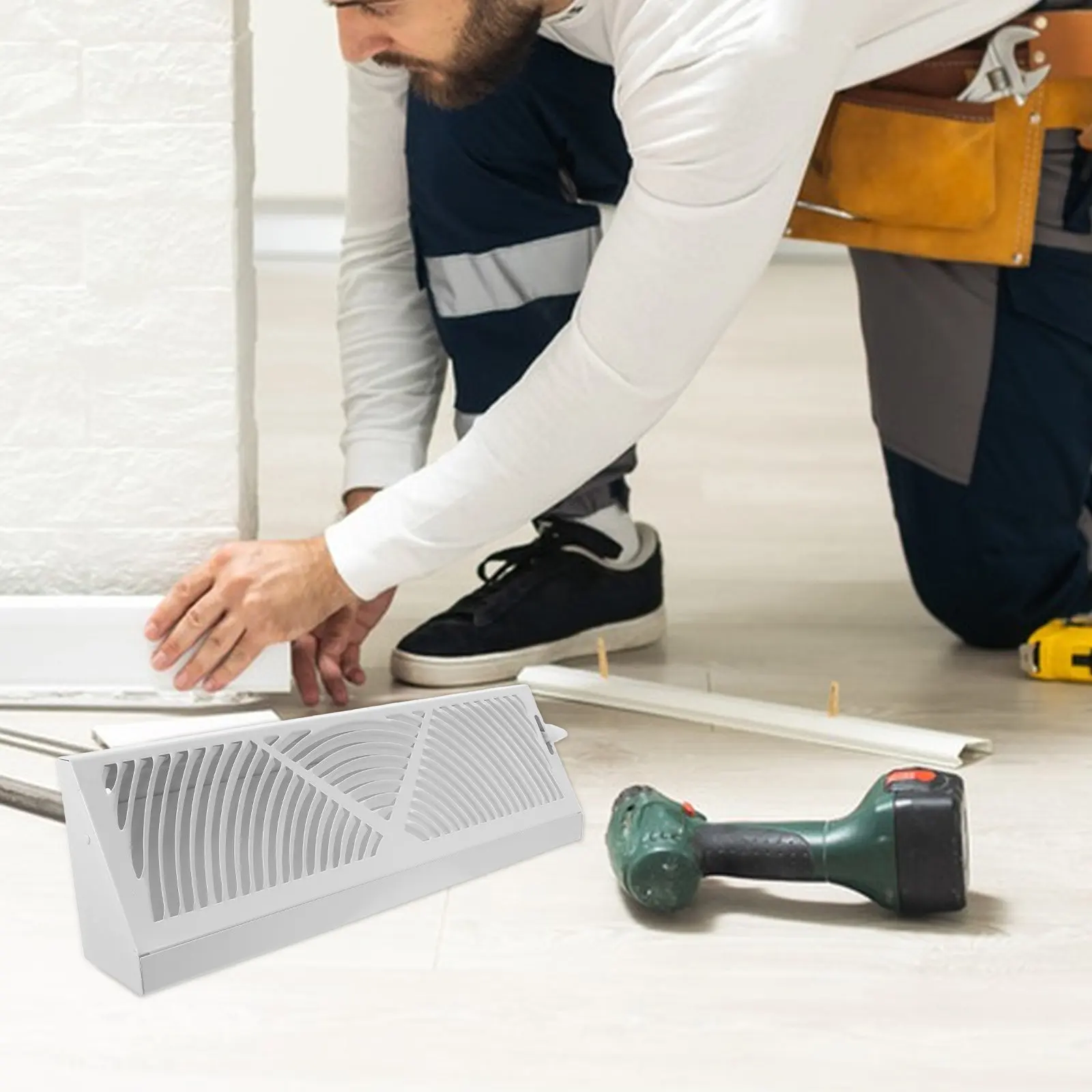 Baseboard Vent Cover Floor Vent Register Screen Net 15x4.6inch Metal Air Diffuser Ventilation Cover Living Room