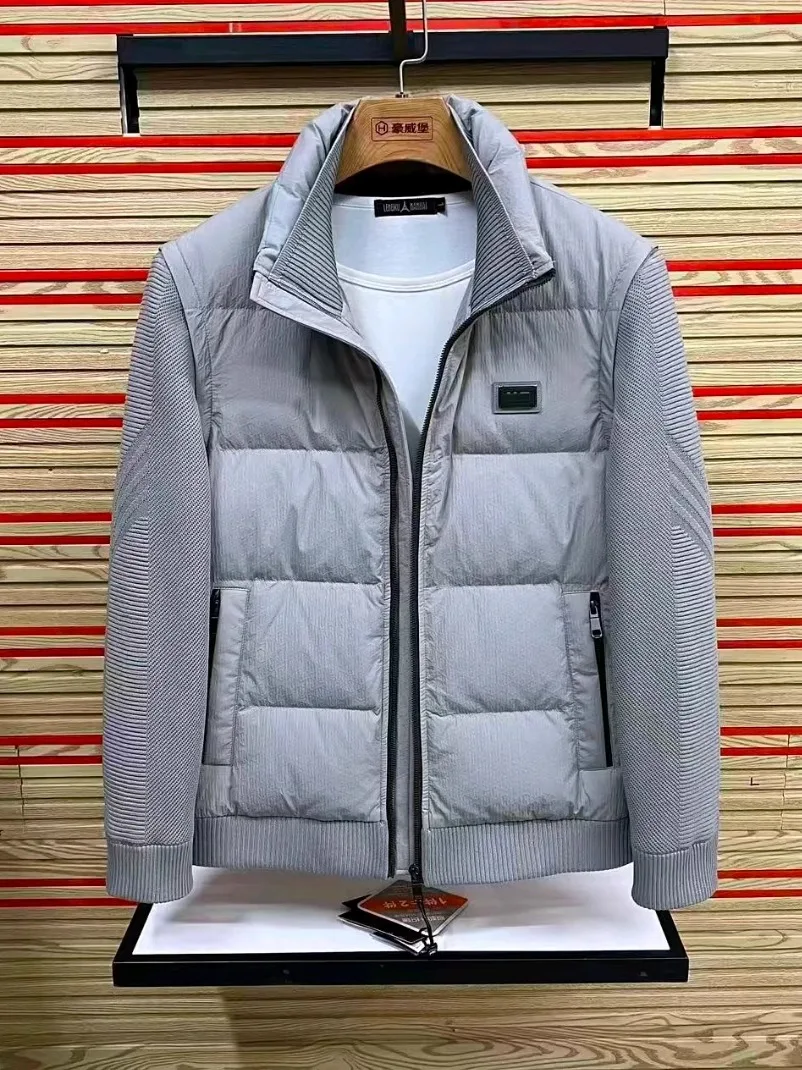 

Men's Faionable Casual down Jaet Stand Collar Removable Sve Autumn Winter New Arrival Stand Fit Warm Outerwear
