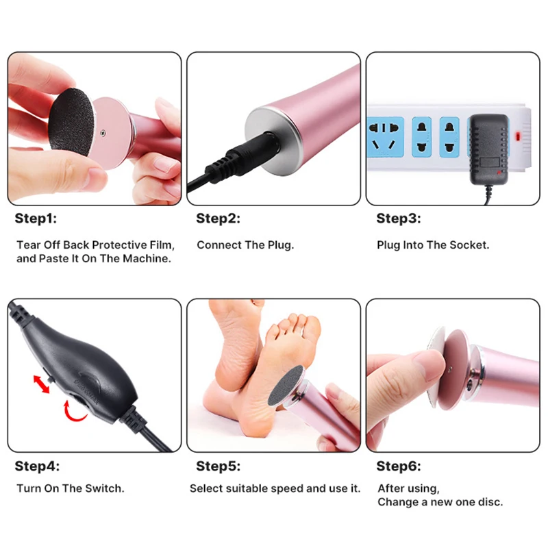 Electric Foot File Pedicure Tools Professional Feet Care Callus Dead Skin Remover Exfoliants Scrubber Grinder Pedicura Machine